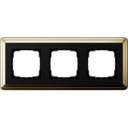0213632 Рамка Classix Латунь / Черный 3-постовая Gira