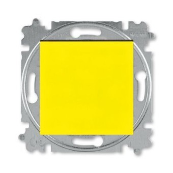 Выключатель кнопочный одноклавишный ABB Levit жёлтый / дымчатый чёрный 3559H-A91445 64W 2CHH599145A6064