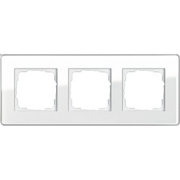 0213512 Рамка Esprit Glass C Белое стекло 3-постовая Gira