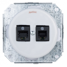 31707272 Компьютерная розетка RJ 45, 8 контактов 2-х мест. 6 кат., черная керамика Fontini 31707272 Компьютерная розетка RJ 45, 8 контактов 2-х мест. 6 кат., черная керамика Fontini