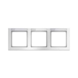 10236099 Рамка с полем для надписей Q.3 Полярная белизна с эффектом бархата 3-постовая Berker
