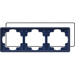 025346 Рамка с уплотнительной вставкой S-color Синий 3-постовая Gira