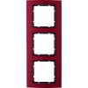 10133012 Рамка B.3 Красный / Антрацит 3-постовая вертикальная Berker