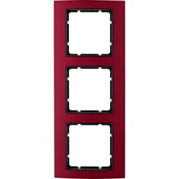10133012 Рамка B.3 Красный / Антрацит 3-постовая вертикальная Berker
