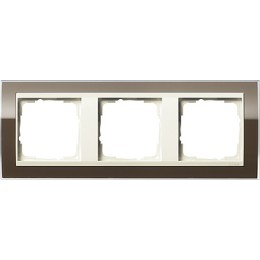 0213761 Рамка Event Clear Коричневый / Кремовый 3-постовая Gira