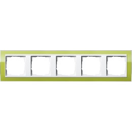 0215743 Рамка Event Clear Зеленый / Белый 5-постовая Gira