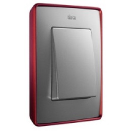 8201610-255 Рамка декоративная, 1 пост, Select, Simon 82 Detail, алюминий-красный металлик