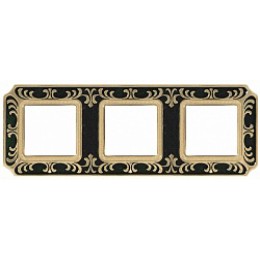 FD01353NEEN Рамка Smalto Italiano Siena Jet black 3-постовая Fede