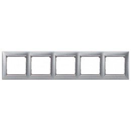 770335 Рамка Valena Алюминий матовый 5-постовая Legrand