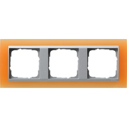 021353 Рамка Event Оранжевый / Алюминий 3-постовая Gira