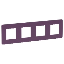 NU280814 Рамка Unica Studio Color Лиловый / Белый 4-постовая Schneider Electric