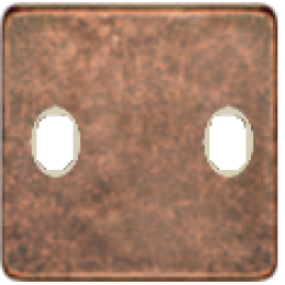 FD04321RU-A Латунная накладка под 2 тумблера , цвет Rustic Cooper+-beige FEDE