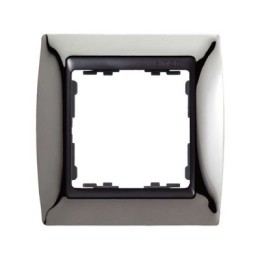 82814-67 Рамка декоративная, 1 пост, Simon 82, вороненая сталь-графит