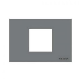 N2472 PL Рамка итальянского стандарта Zenit Серебро 2 модуля ABB