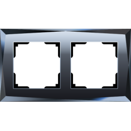 WL08-Frame-02 Рамка на 2 поста  (черный) Diamant Werkel a029844