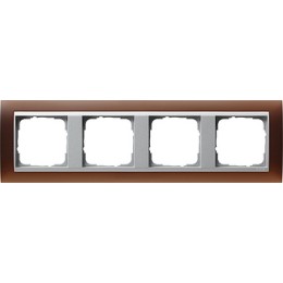 021459 Рамка Event Темно-коричневый / Алюминий 4-постовая Gira