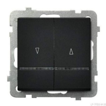 Ospel Sonata Черный металлик Выключатель жалюзийный с подсветкой с механической блокировкой LP-7RBS/m/33