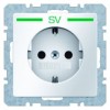 47436039 Штепсельная розетка SCHUKO с оттиском цвет: полярная белизна, с эффектом бархата с оттиском "SV", цвет: зеленый, Q.1 Berker