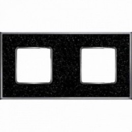 FD01332BQCB Рамка Vintage Corinto Blackquartz / Хром 2-постовая Fede