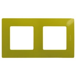 672542 Рамка Etika Зеленый папоротник 2-постовая Legrand