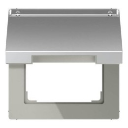 AL2990NAKL LS 990 Алюминий Откидная крышка для розеток и изделий 50х50 с полем для надписи Jung LS серия