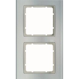 10123904 Рамка B.3 Алюминий / Полярная белизна 2-постовая вертикальная Berker