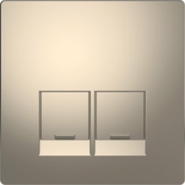 MTN4572-6050 D-life центр. накладка для 2-х мод. разъемов, пол. для надписи se, никель Merten