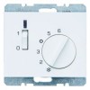 20307109 Регулятор температуры помещения с размыкающим контактом, центральной панелью, одноклавишным выключателем и светодиодом цвет: полярная белизна, с блеском K.1 Berker