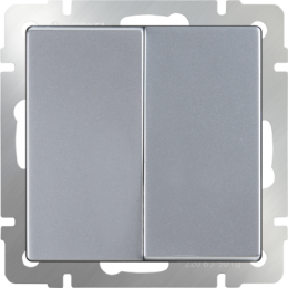 WL06-SW-2G Выключатель двухклавишный (серебряный) Antik Werkel a029822