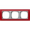 021392 Рамка Event Красный / Алюминий 3-постовая Gira