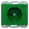 47157113 Штепсельная розетка SCHUKO с надписью цвет: зеленый, с блеском K.1/K.5 Berker