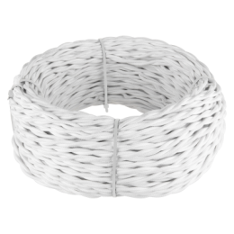 Ретро кабель витой  2х2,5  (белый) Ретро кабель витой  2х2,5  (белый) Favorit Runda Werkel a039927
