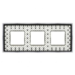 FD01473NECB Рамка Belle Epoque Porcelain Black lys / bright chrome 3-постовая гор/верт. Fede