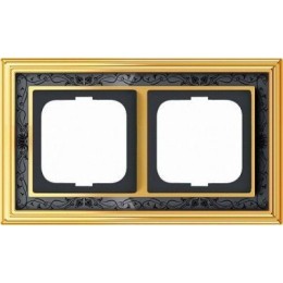1722-833-500 Рамка Dynasty Латунь полированная черная роспись 2-постовая ABB
