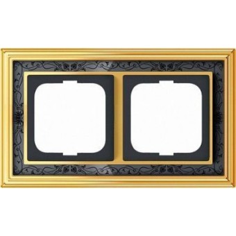 1722-833-500 Рамка Dynasty Латунь полированная черная роспись 2-постовая ABB