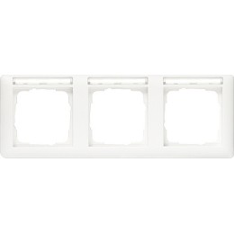 109327 Рамка Standard 55 Белый матовый с полем для надписи 3-постовая Gira