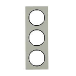 10132204 Рамка R.3 Черный, нержавеющая сталь 3-постовая Berker