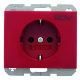 47157115 Штепсельная розетка SCHUKO с надписью цвет: красный, с блеском K.1/K.5 Berker
