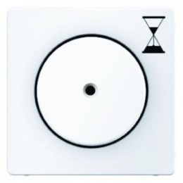 16746089 Центральная панель с нажимной кнопкой для механизма реле времени цвет: полярная белизна, с эффектом бархата, Q.1 Berker