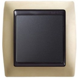 82814-34 Рамка декоративная, 1 пост, Simon 82, шампань-графит