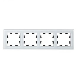 ATN320104 Рамка четверная Schneider Electric Atlasdesign Nature, белое стекло