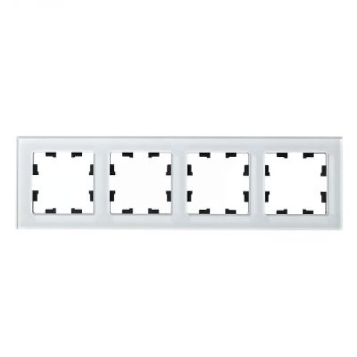 ATN320104 Рамка четверная Schneider Electric Atlasdesign Nature, белое стекло