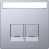 MTN4574-6036 D-life центральная накладка для 2-х модульных разъемов se, нерж. сталь Merten