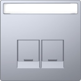 MTN4574-6036 D-life центральная накладка для 2-х модульных разъемов se, нерж. сталь Merten