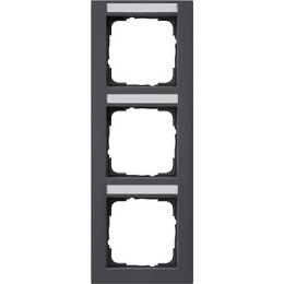 110323 Рамка E2 Антрацит 3-постовая вертикальная Gira