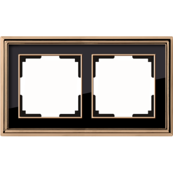 WL17-Frame-02 Рамка на 2 поста (золото/черный) Palacio Werkel a037673