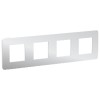 NU280855 Рамка Unica Studio Metal Хром / Белый 4-постовая Schneider Electric