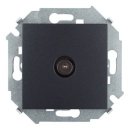1591475-038 Розетка TV одиночная, винтовой зажим, графит Simon 15