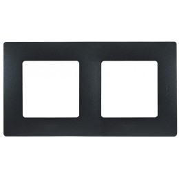 672582 Рамка Etika Антрацит 2-постовая Legrand