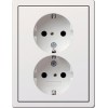 0780112 Двойная розетка с заземляющими контактами с установочной рамкой Белый Gira F100